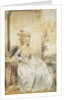 Portrait of Queen Charlotte, Seated by a Table with a Landscape Beyond by John Downman