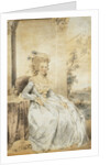 Portrait of Queen Charlotte, Seated by a Table with a Landscape Beyond by John Downman