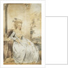 Portrait of Queen Charlotte, Seated by a Table with a Landscape Beyond by John Downman