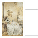 Portrait of Queen Charlotte, Seated by a Table with a Landscape Beyond by John Downman