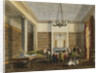 The Library at Thirlestaine House, Cheltenham attributed to Miss Georgiana or Miss Harriet Rushout-Bowles by Anonymous