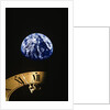 Earth and clock face at 11:57 by Anonymous