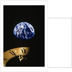Earth and clock face at 11:57 by Anonymous