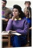 1980s college classroom students sitting at desks by Anonymous