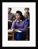 1980s college classroom students sitting at desks by Anonymous