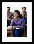 1980s college classroom students sitting at desks by Anonymous