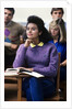 1980s college classroom students sitting at desks by Anonymous