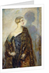Portrait of Lady Abdy, three-quarter length, wearing a Fur Wrap by Ambrose McEvoy