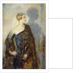 Portrait of Lady Abdy, three-quarter length, wearing a Fur Wrap by Ambrose McEvoy