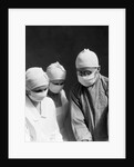 1920s 1930s doctor and two nurses wearing surgical masks by Anonymous
