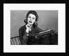 1960s smiling secretary with a typewriter by Anonymous