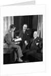 1930s businessmen having a discussion by Anonymous