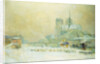 View of Notre Dame, Paris, from the Quai de la Tournelle: Snow Effect by Albert Lebourg