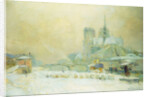 View of Notre Dame, Paris, from the Quai de la Tournelle: Snow Effect by Albert Lebourg