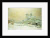 View of Notre Dame, Paris, from the Quai de la Tournelle: Snow Effect by Albert Lebourg