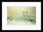 View of Notre Dame, Paris, from the Quai de la Tournelle: Snow Effect by Albert Lebourg