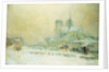 View of Notre Dame, Paris, from the Quai de la Tournelle: Snow Effect by Albert Lebourg