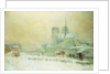 View of Notre Dame, Paris, from the Quai de la Tournelle: Snow Effect by Albert Lebourg