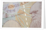 A close up of Charles Darwin on the back of a ten pound note by Anonymous