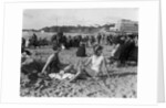 1920s two women sitting on the beach in bathing suits by Anonymous