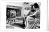 1950s couple watching television by Anonymous