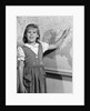 1960s school girl pointing to map of the USA by Anonymous