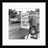 1970s gas pump with temporarily closed sign by Anonymous