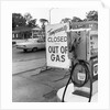 1970s gas pump with temporarily closed sign by Anonymous