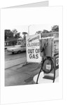 1970s gas pump with temporarily closed sign by Anonymous