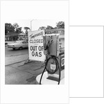 1970s gas pump with temporarily closed sign by Anonymous