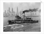 1940s tugboat on Hudson River in NYC by Anonymous