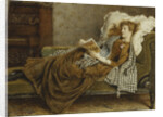 A Young Lady Reading in an Interior by George Goodwin Kilburne