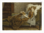 A Young Lady Reading in an Interior by George Goodwin Kilburne