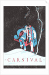 Carnival Clowns in Snow at Night by Anonymous