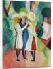 Three Girls in Yellow Straw Hats I by August Macke