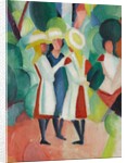 Three Girls in Yellow Straw Hats I by August Macke