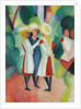 Three Girls in Yellow Straw Hats I by August Macke