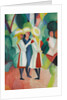 Three Girls in Yellow Straw Hats I by August Macke