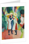 Three Girls in Yellow Straw Hats I by August Macke
