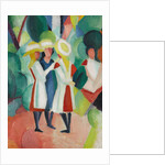 Three Girls in Yellow Straw Hats I by August Macke