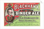 Blackhawk ginger ale label by Anonymous