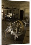 Spinning wheel and looms at La Purisima Mission in Lompoc California by Anonymous