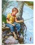 Young Boy at a Fishing Hole. by Anonymous