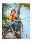 Young Boy at a Fishing Hole. by Anonymous