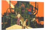 Workers with Big Machine by Anonymous