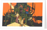 Workers with Big Machine by Anonymous