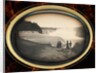 Daguerreotype of couples standing in front of Niagara Falls by Platt D. Babbitt