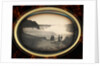 Daguerreotype of couples standing in front of Niagara Falls by Platt D. Babbitt