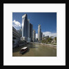 Boat on the Singapore river, the Cavenagh Bridge and the downtown by Anonymous