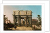 View of the Arch of Constantine with the Colosseum by Canaletto